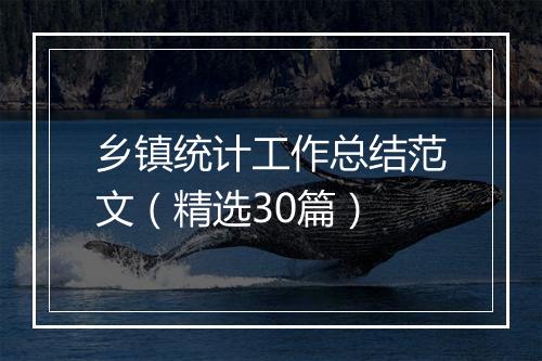 乡镇统计工作总结范文（精选30篇）