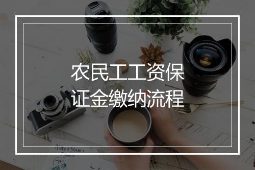 农民工工资保证金缴纳流程