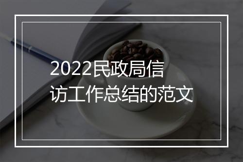 2022民政局信访工作总结的范文