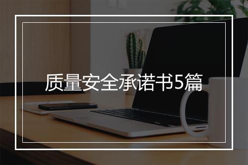 质量安全承诺书5篇