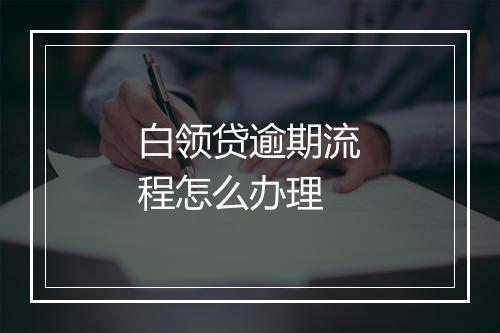 白领贷逾期流程怎么办理