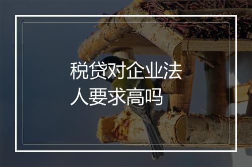 税贷对企业法人要求高吗