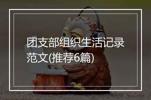 团支部组织生活记录范文(推荐6篇)