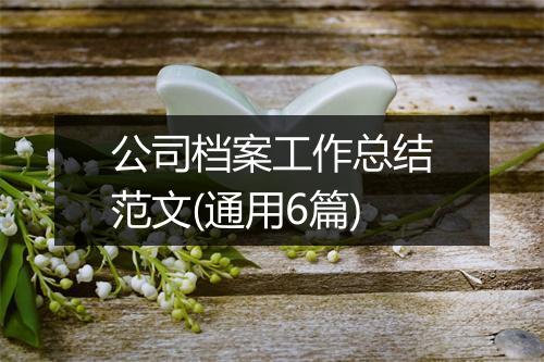 公司档案工作总结范文(通用6篇)
