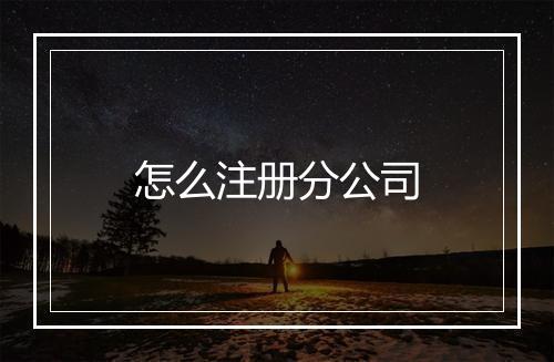 怎么注册分公司