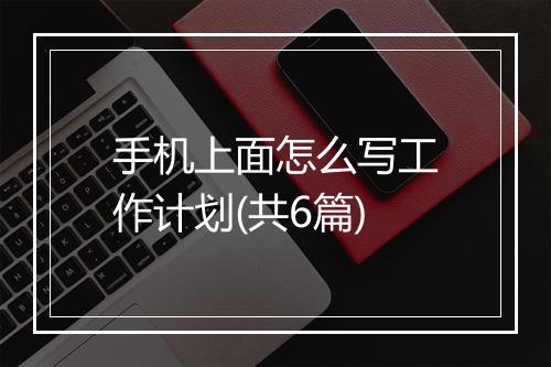 手机上面怎么写工作计划(共6篇)