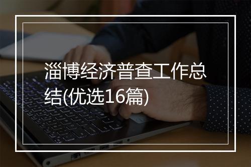 淄博经济普查工作总结(优选16篇)