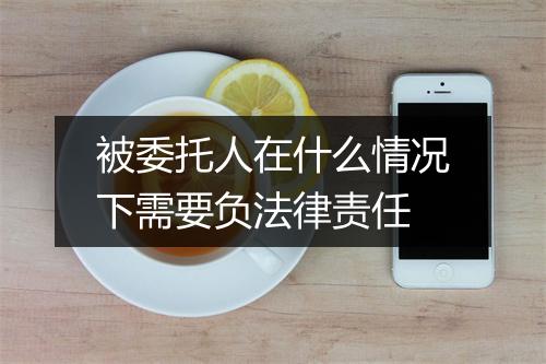 被委托人在什么情况下需要负法律责任