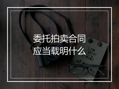 委托拍卖合同应当载明什么