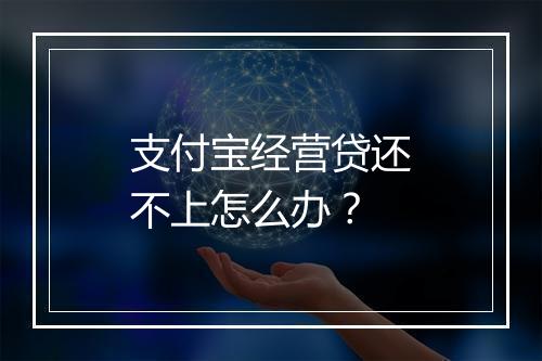 支付宝经营贷还不上怎么办？