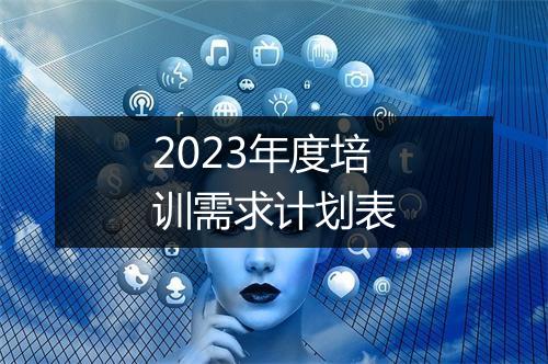 2023年度培训需求计划表