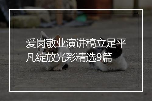 爱岗敬业演讲稿立足平凡绽放光彩精选9篇