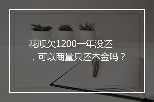 花呗欠1200一年没还，可以商量只还本金吗？