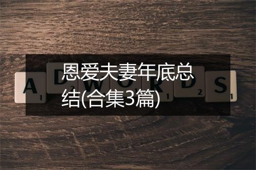 恩爱夫妻年底总结(合集3篇)
