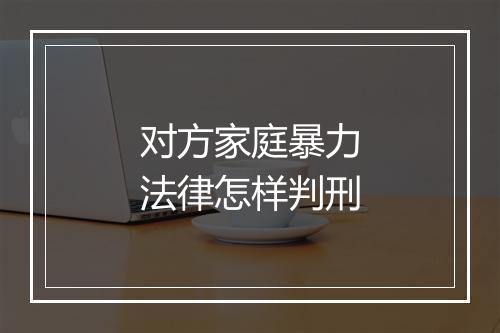 对方家庭暴力法律怎样判刑