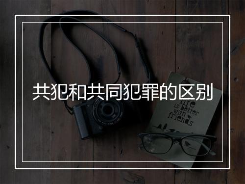 共犯和共同犯罪的区别