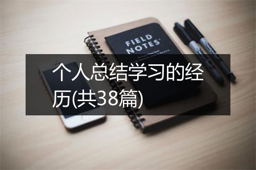个人总结学习的经历(共38篇)