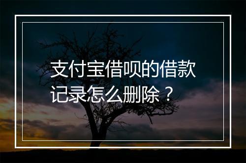 支付宝借呗的借款记录怎么删除？