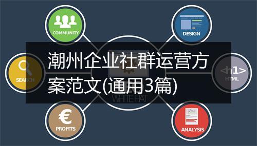 潮州企业社群运营方案范文(通用3篇)