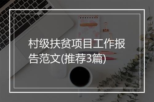 村级扶贫项目工作报告范文(推荐3篇)