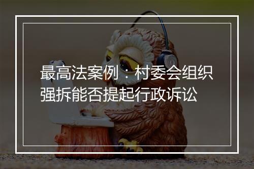 最高法案例：村委会组织强拆能否提起行政诉讼