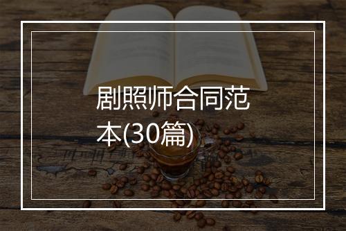 剧照师合同范本(30篇)