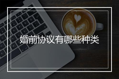 婚前协议有哪些种类