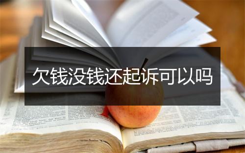 欠钱没钱还起诉可以吗