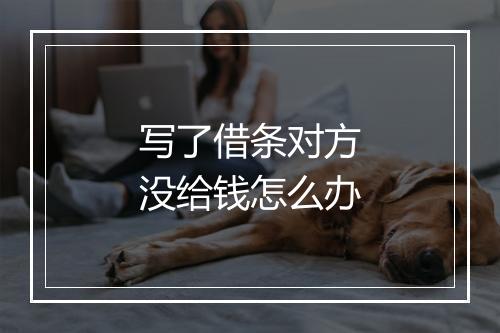 写了借条对方没给钱怎么办