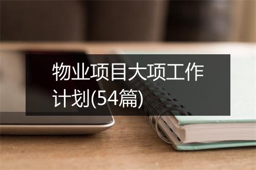 物业项目大项工作计划(54篇)