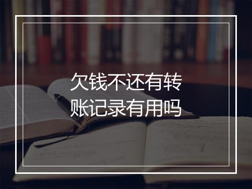 欠钱不还有转账记录有用吗