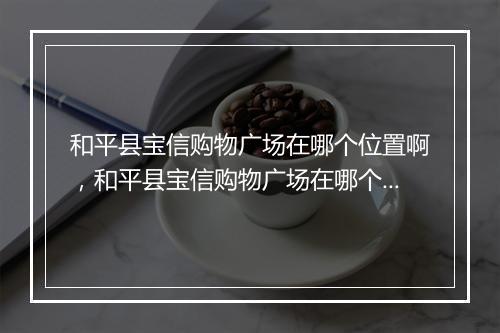 和平县宝信购物广场在哪个位置啊，和平县宝信购物广场在哪个位置