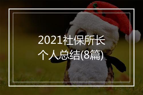 2021社保所长个人总结(8篇)