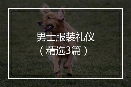 男士服装礼仪（精选3篇）