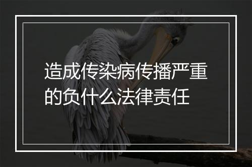 造成传染病传播严重的负什么法律责任