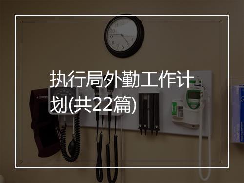 执行局外勤工作计划(共22篇)