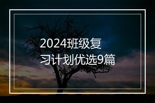 2024班级复习计划优选9篇