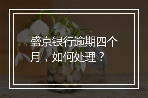 盛京银行逾期四个月，如何处理？
