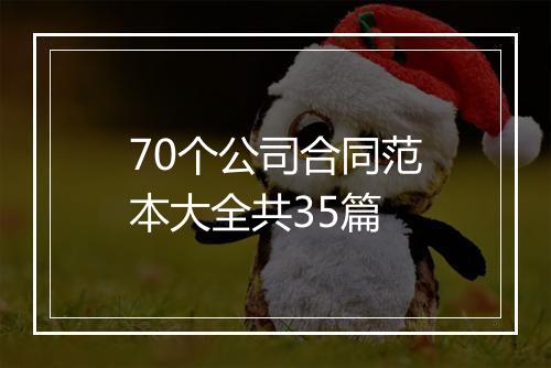 70个公司合同范本大全共35篇