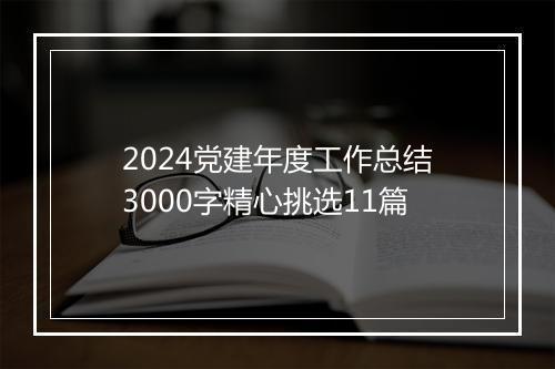 2024党建年度工作总结3000字精心挑选11篇