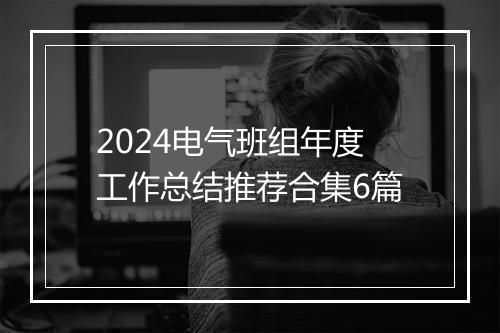 2024电气班组年度工作总结推荐合集6篇