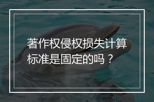 著作权侵权损失计算标准是固定的吗？