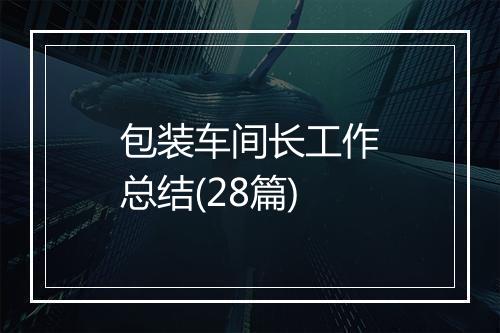 包装车间长工作总结(28篇)