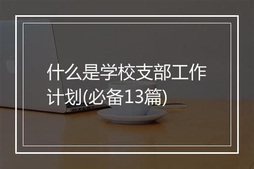 什么是学校支部工作计划(必备13篇)