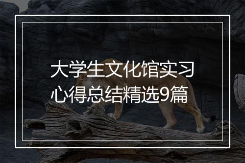 大学生文化馆实习心得总结精选9篇