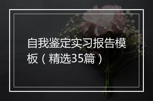 自我鉴定实习报告模板（精选35篇）