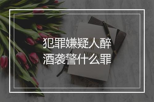 犯罪嫌疑人醉酒袭警什么罪