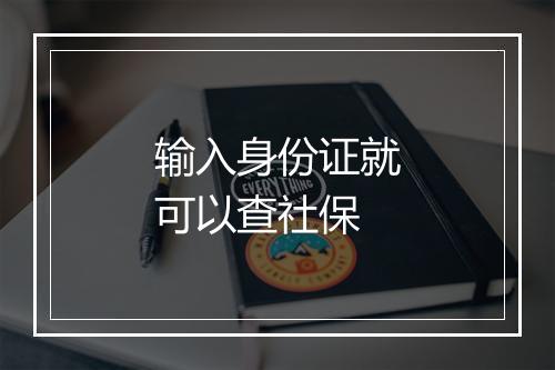 输入身份证就可以查社保