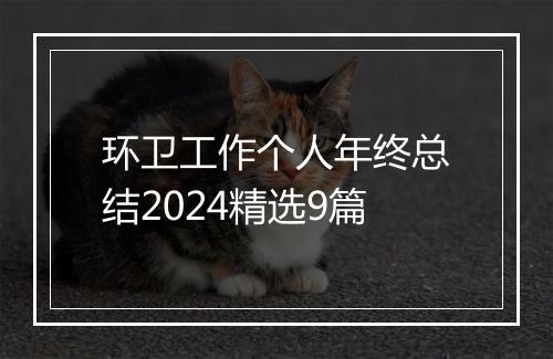 环卫工作个人年终总结2024精选9篇