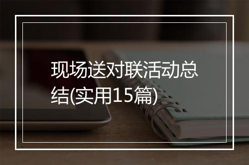 现场送对联活动总结(实用15篇)